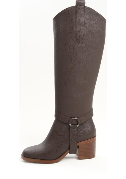 Kahverengi Ikisi Bir Arada Tak Çıkar Özellikli Kalın Topuklu Çizme/bot indirimleri