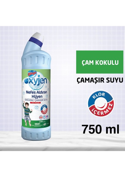 Bingo Oksıjen Çamaşır Suyu Ferahlatan Hijyen Çam Kokulu 750 ml