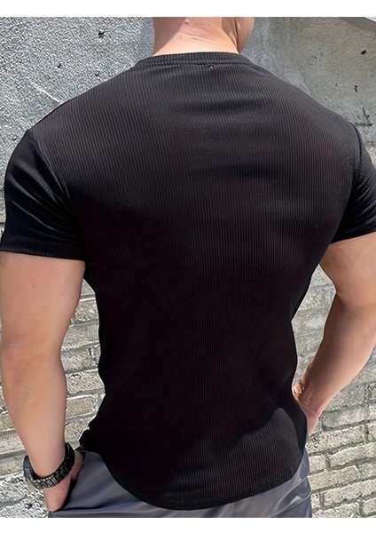 Erkek Kısa Kollu Bisiklet Yaka Burgu Bluz