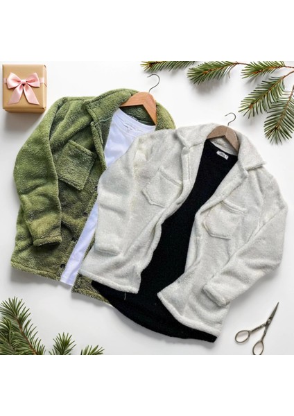 2'li Erkek Düğmeli Slim Fit Peluş Ceket - Kışlık Polar Shacket Trend Model fiyatları