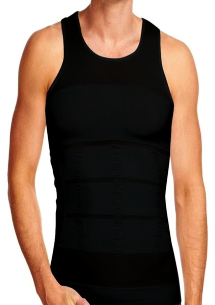 Erkek Siyah Askılı Micro Dikişsiz Korseli Atlet Yeni Sezon