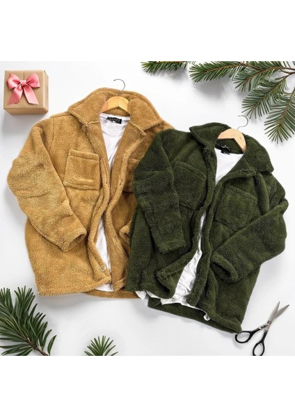 2'li Erkek Düğmeli Slim Fit Peluş Ceket - Kışlık Polar Shacket Trend Model fiyatları