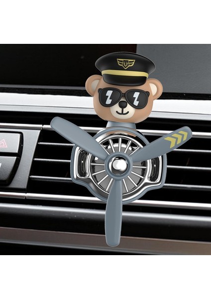 Pervaneli Gri Klima Süsü Oto Koku Klipsi Pilot Gri Köpek Araba Hava Ferahlatıcı Maskot