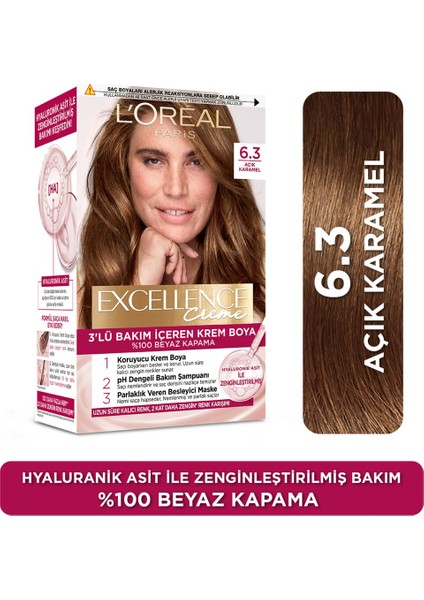 Excellence Saç Boyası 6.3 Açık Karamel 3'lü Set Yenilenmiş Ambalaj fiyatları
