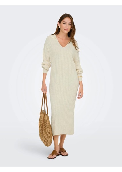 15353117 Yakali Kadin Triko Elbise - Tas