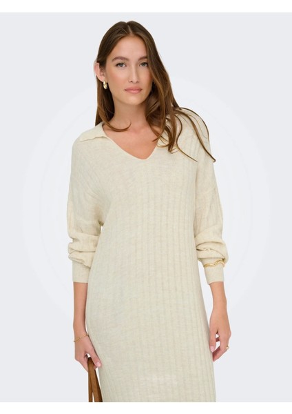 15353117 Yakali Kadin Triko Elbise - Tas modelleri