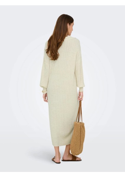 15353117 Yakali Kadin Triko Elbise - Tas fırsatları