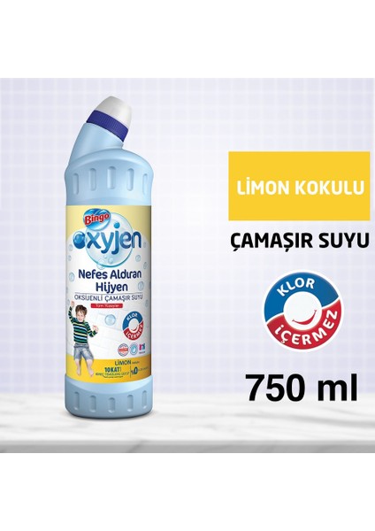 Bingo Oksijen Çamaşır Suyu Limon Kokulu 750 ml