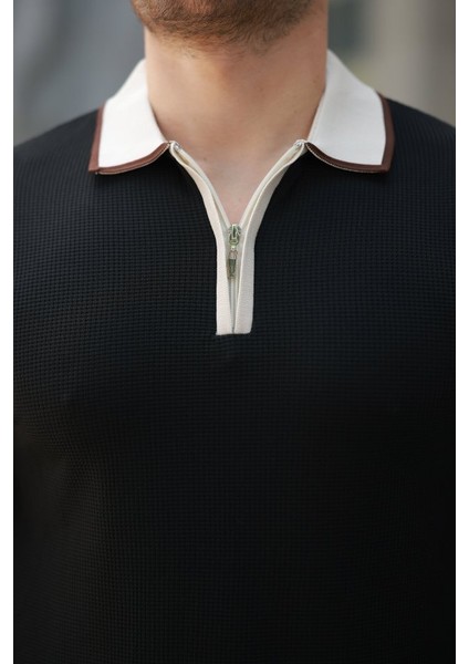 Erkek Renkli Yaka Kısa Kollu Tişört