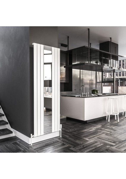 Royal Mirror Aynalı Alüminyum Dekoratif Radyatör 1800X792 mm | 8 Dilim | 1435W | Inox Fırçalıeloksal Yüzey