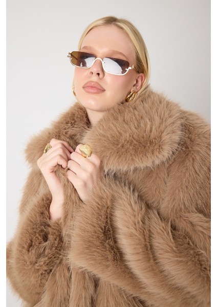 Premium Kürk Şal Yaka Ceket Kahverengi indirimleri