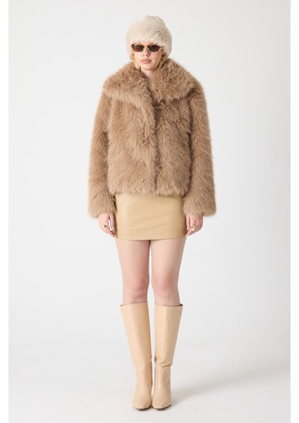 Premium Kürk Şal Yaka Ceket Kahverengi