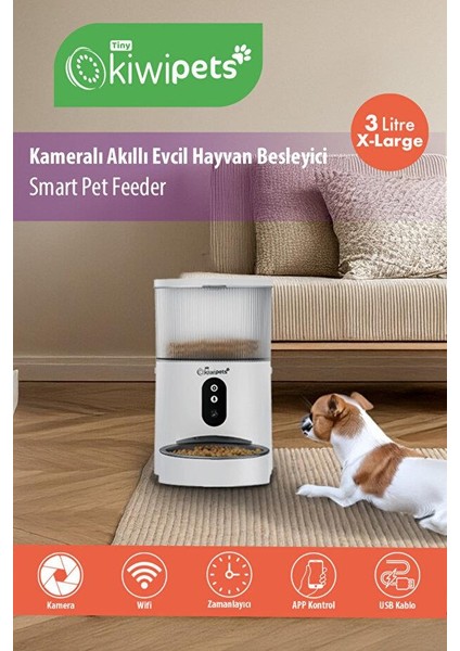 pets KPF-10565 Evcil Hayvan Akıllı Kameralı Multifonksiyon Mama Kabı - Smart Pet Feeder indirimleri
