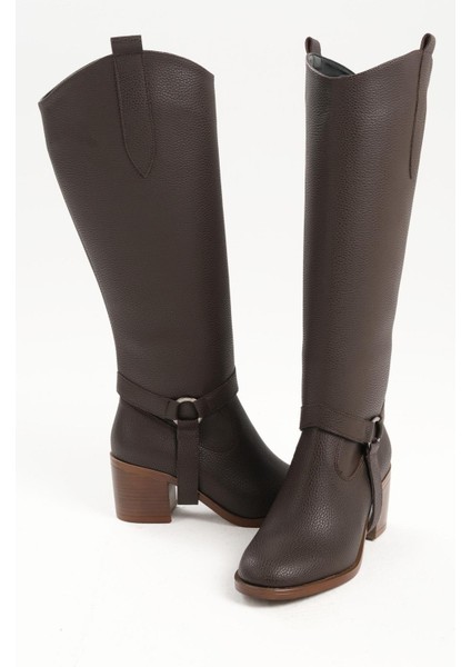 Kahverengi Ikisi Bir Arada Tak Çıkar Özellikli Kalın Topuklu Çizme/bot fiyatları