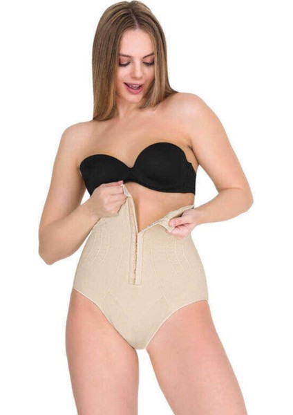 Kadın Ten Incelten Agraflı Yüksek Bel Slip Korse 1108