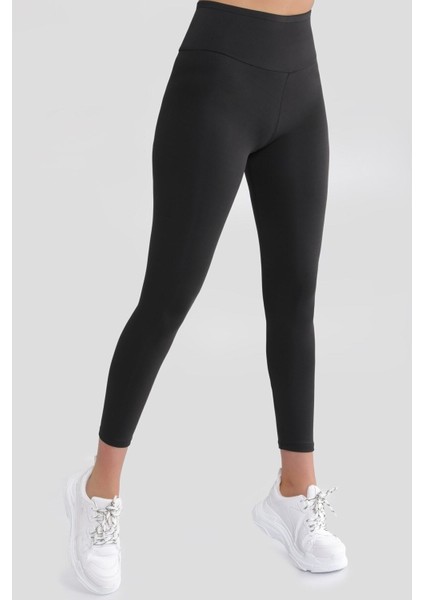 Kadın Siyah Yüksek Bel Toparlayıcı 2 Beden Incelten Korse Tayt