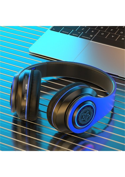 Yeni Işıklı Bluetooth Kulaklık Başa Takılan Ağır Bas Cep Telefonu Kablosuz Kart Hediye Kulaklık Evrensel (Yurt Dışından)