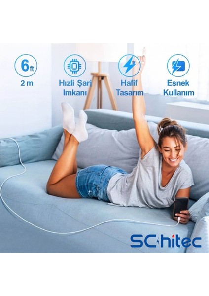 3A 60W Usba To Lightning Hızlı Data ve Şarj Kablosu 2 Metre Beyaz X74 indirimleri