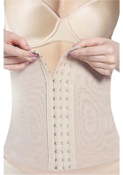 Kadın Ten Agraflı Bel Lohusa Korse Sıkılaştırıcı 1 Beden Küçültür modelleri