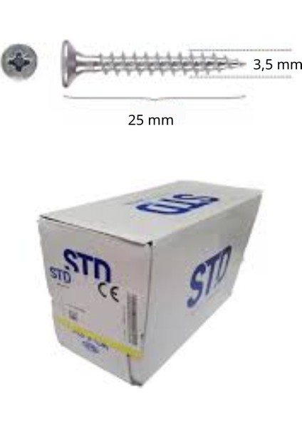 3,5 x 25 Arkalık Vidası (1000 adet) fiyatları