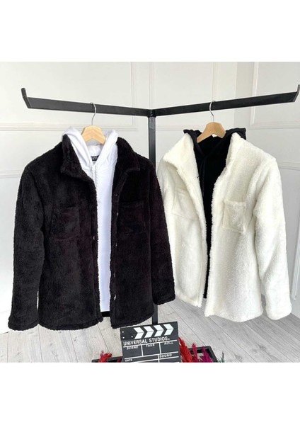 2'li Erkek Düğmeli Slim Fit Peluş Ceket - Kışlık Polar Shacket Trend Model modelleri