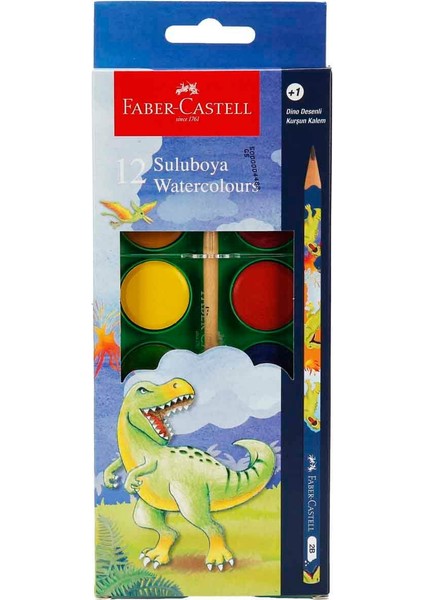 Dino Sulu Boya 12 Renk ve Kurşun Kalem