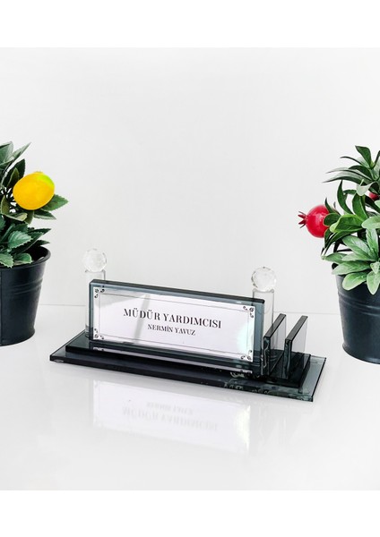 Kişiye Özel Müdür-Müdür Yardımcısı Masa Isimliği | Ofis Masa Isimliği |işyeri Cam Isimlik 08