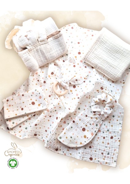 Tuli Dots Harikalar Diyarında Baby Shower Müslin Bebek Hediye Seti modelleri