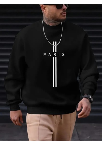 Erkek Uzun Kollu Bisiklet Yaka Yazı Detaylı Iki Iplik Bluz fiyatları