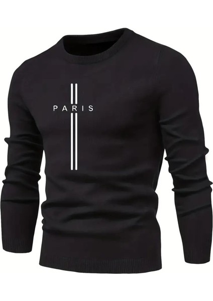 Erkek Uzun Kollu Bisiklet Yaka Yazı Detaylı Iki Iplik Bluz fırsatları