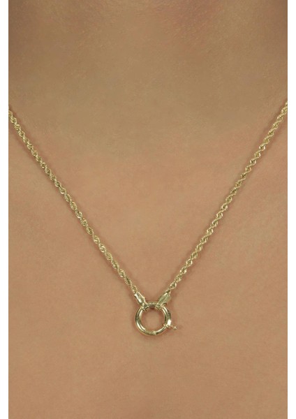 14 Ayar Altın Burgu Halat Zincir Kolye 2.20 mm fırsatları