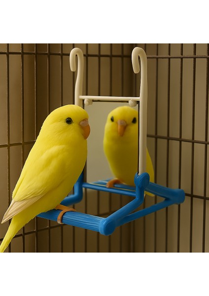 Aynalı Kuş Salıncağı-Kuş Tüneği-Aynalı Kancalı Kafes Tüneği