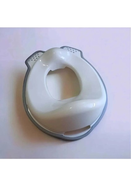 Çocuk Klozet Adaptörü – BPA’sız Sağlam Plastik, Silikon Kaymaz Kenar, Ergonomik Tasarım, Kolay Temizlik, Beyaz-Gri