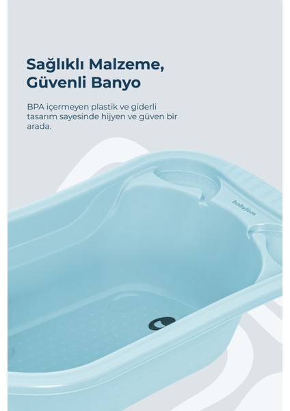 Ayaklı Banyo Seti 7 Parça Mavi Desenli %100 Pamuk Yenidoğanlar için Ergonomik Tasarım fiyatları