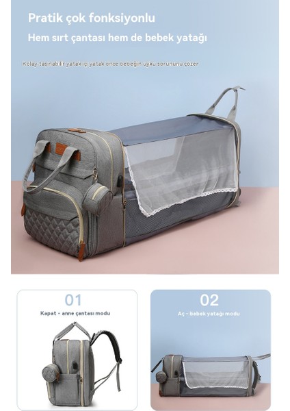 Çok Fonksiyonlu Taşınabilir Katlanabilir Premium Duygu Anne ve Bebek Dışarı Hafif Sırt Çantası (Yurt Dışından) fırsatları