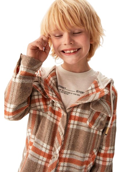 Fancy Kids Antalya Erkek Çocuk Kapüşonlu Oduncu Gömlek Sweatshirt – Yumuşak ve Sıcak Tutan Hırka Model