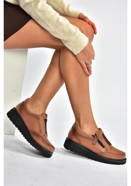 U555040503 Taba Hakiki Deri Comfort Ortopedik Taban Günlük Kadın Ayakkabı