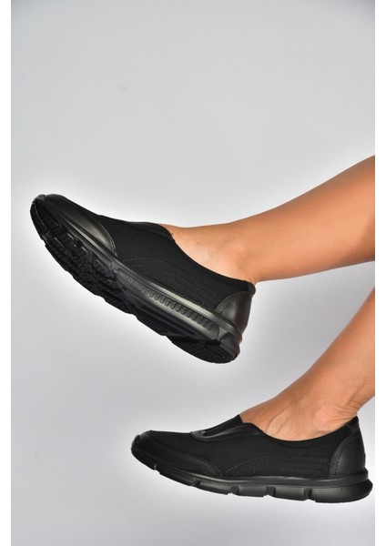 U555191003 Siyah Hakiki Deri Comfort Ortopedik Taban Kadın Ayakkabı fiyatları