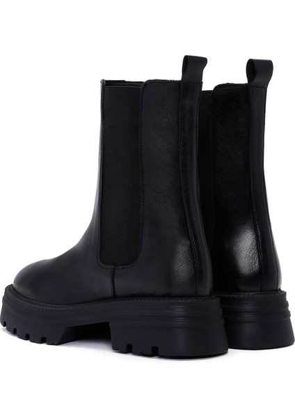 Kadın Siyah Deri Chelsea Bot 25WFD550118 indirimleri