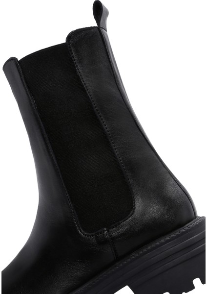 Kadın Siyah Deri Chelsea Bot 25WFD550118