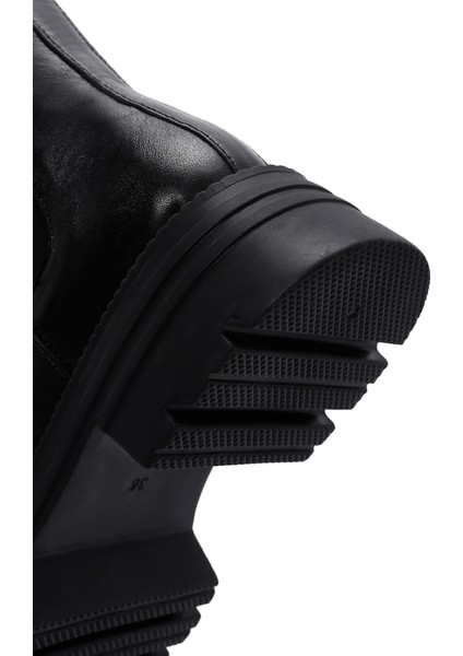 Kadın Siyah Deri Chelsea Bot 25WFD550118