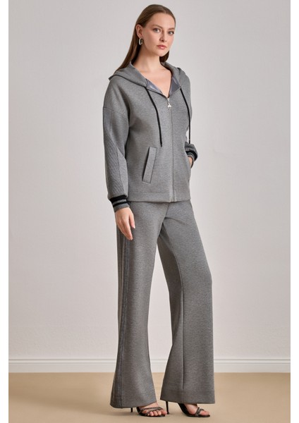 Günlük Giyim Gri Örme Eşofman Altı