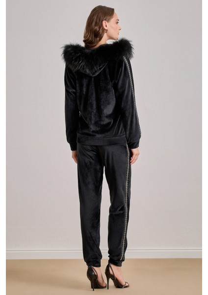 Spor Siyah Kadife Eşofman Altı fiyatları