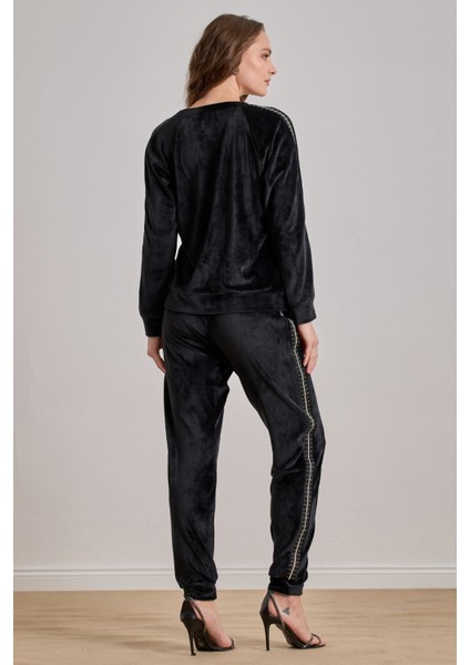 Spor Siyah Kadife Eşofman Altı fırsatları