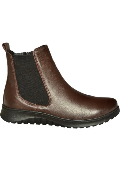 V324501103 Kahverengi Hakiki Deri Kadın Bot indirimleri