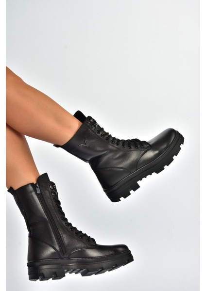 V999049103 Siyah Hakiki Deri Kadın Postal Bot fiyatları