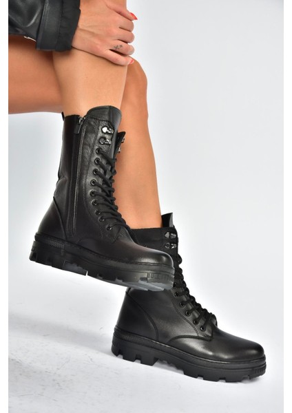 V999049103 Siyah Hakiki Deri Kadın Postal Bot modelleri