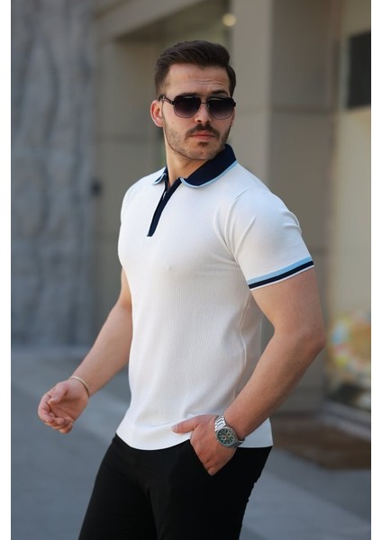 Erkek Renkli Yaka Kısa Kollu Tişört fiyatları