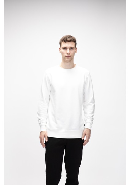 Corner Crewneck Erkek Sweatshirt Beyaz