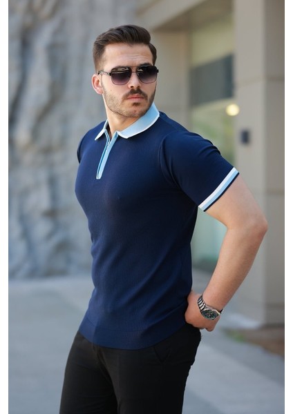 Erkek Renkli Yaka Kısa Kollu Tişört fiyatları